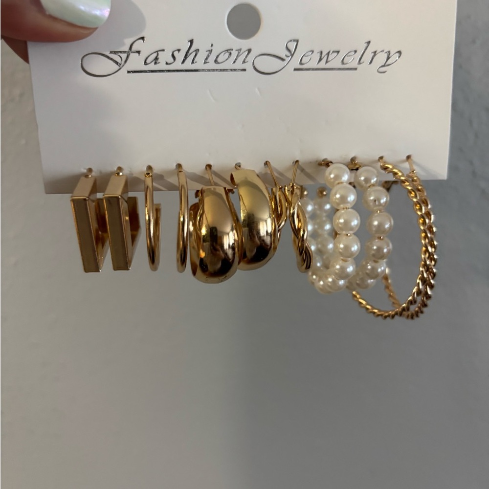 Fashion Hoop Earring Set of 6